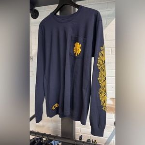 Chrome Hearts V89 Dagger Long Sleeve Navy Gold